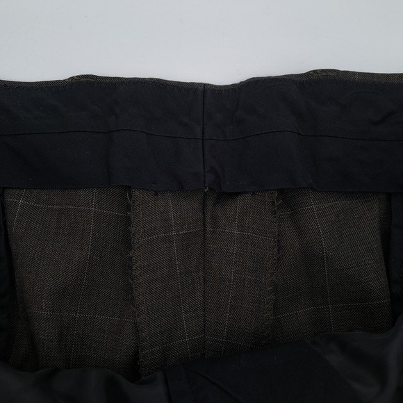 Jos A Bank Mens 46L Plaid Wool Traveler's 2 Piece Suit Windowpane Pants 41x31 - Picture 14 of 16